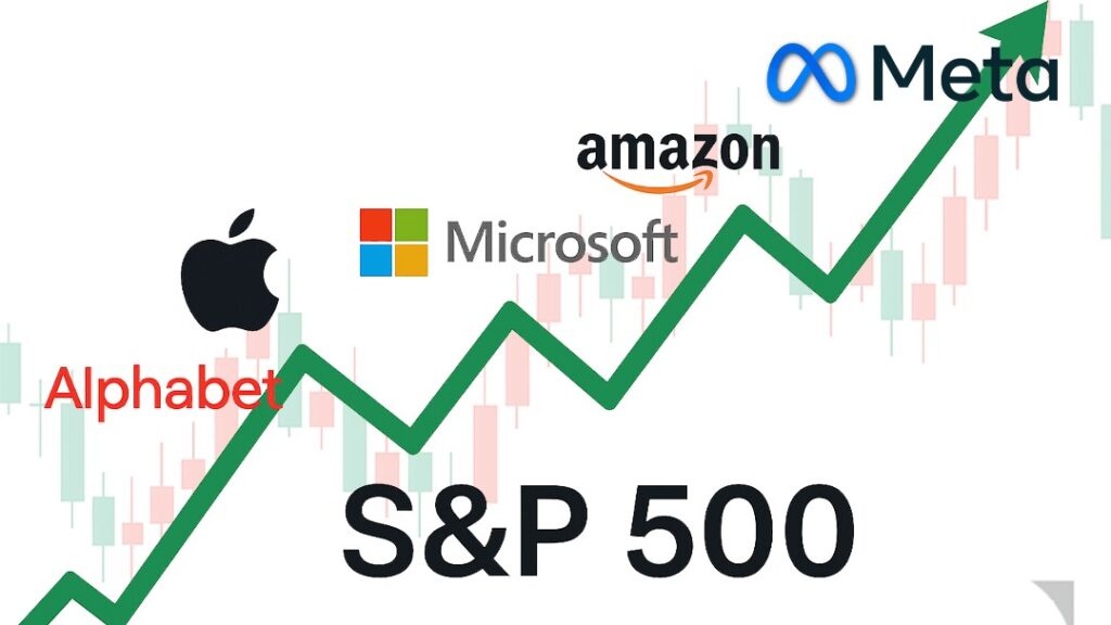S&P 500 index with Apple, Amazon, Microsoft, Meta and Alphabet stocks