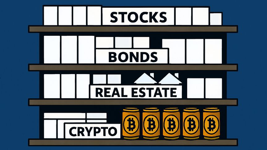 Cryptocurrencies as a new asset class alongside stocks, bonds, and real estate