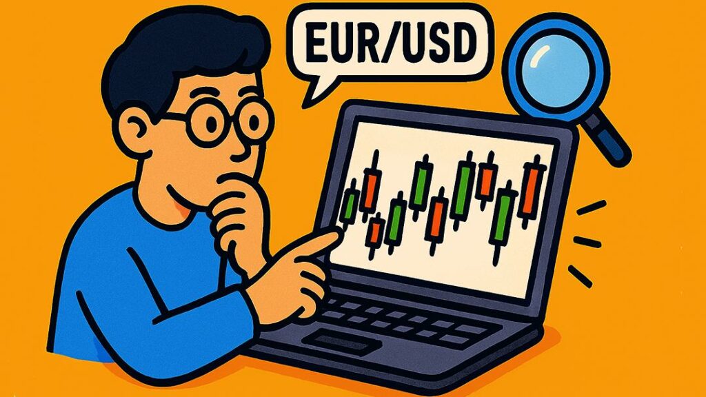 Beginner analyzing EUR/USD candlestick chart