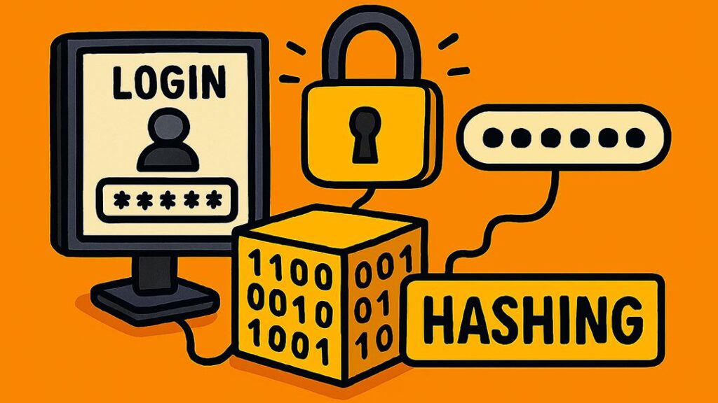 Illustration of password hashing during login process