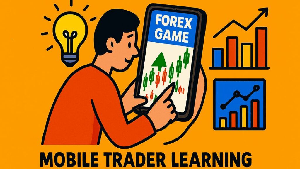 Mobile trader learning via Forex Game app