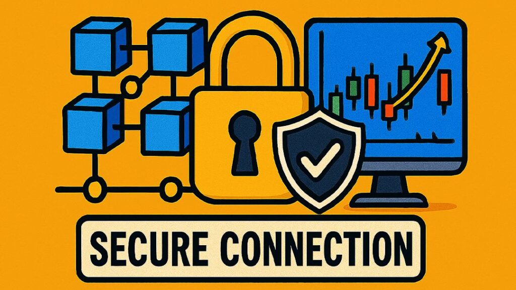 Secure blockchain connection for Forex and crypto trading with hashing protection.